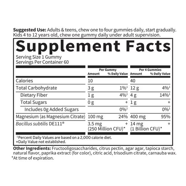 Garden of Life Dr. Formulated Magnesium + Pre & Probiotics Gummies – Raspberry (60 gummies)